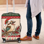 Aussie Kookaburra Christmas Luggage Cover Festive Knitted Pattern Inspired