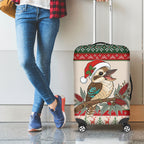 Aussie Kookaburra Christmas Luggage Cover Festive Knitted Pattern Inspired