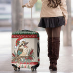Aussie Kookaburra Christmas Luggage Cover Festive Knitted Pattern Inspired