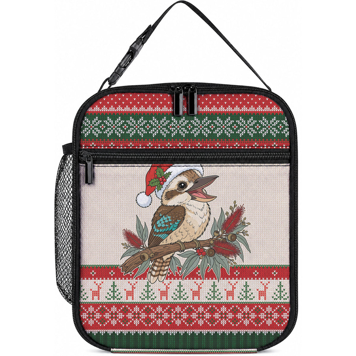 Aussie Kookaburra Christmas Lunch Bag Festive Knitted Pattern Inspired