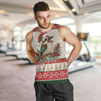 Aussie Kookaburra Christmas Men Tank Top Festive Knitted Pattern Inspired