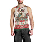 Aussie Kookaburra Christmas Men Tank Top Festive Knitted Pattern Inspired