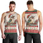 Aussie Kookaburra Christmas Men Tank Top Festive Knitted Pattern Inspired
