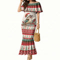 Aussie Kookaburra Christmas Mermaid Dress Festive Knitted Pattern Inspired