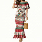 Aussie Kookaburra Christmas Mermaid Dress Festive Knitted Pattern Inspired