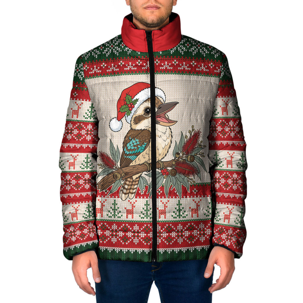 Aussie Kookaburra Christmas Padded Jacket Festive Knitted Pattern Inspired