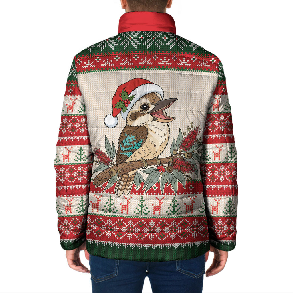 Aussie Kookaburra Christmas Padded Jacket Festive Knitted Pattern Inspired