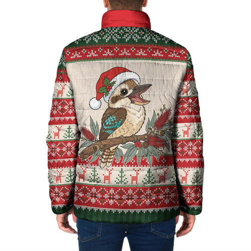 Aussie Kookaburra Christmas Padded Jacket Festive Knitted Pattern Inspired