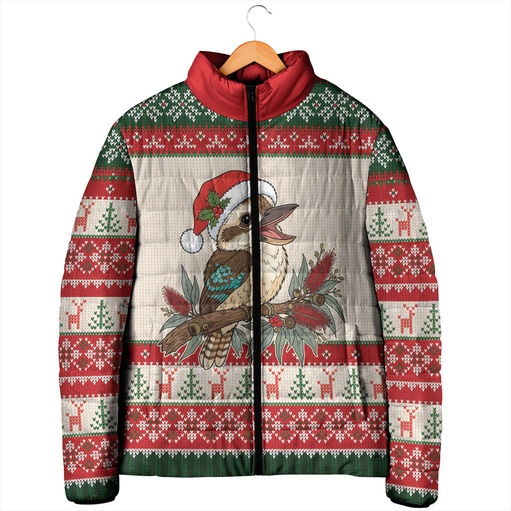 Aussie Kookaburra Christmas Padded Jacket Festive Knitted Pattern Inspired