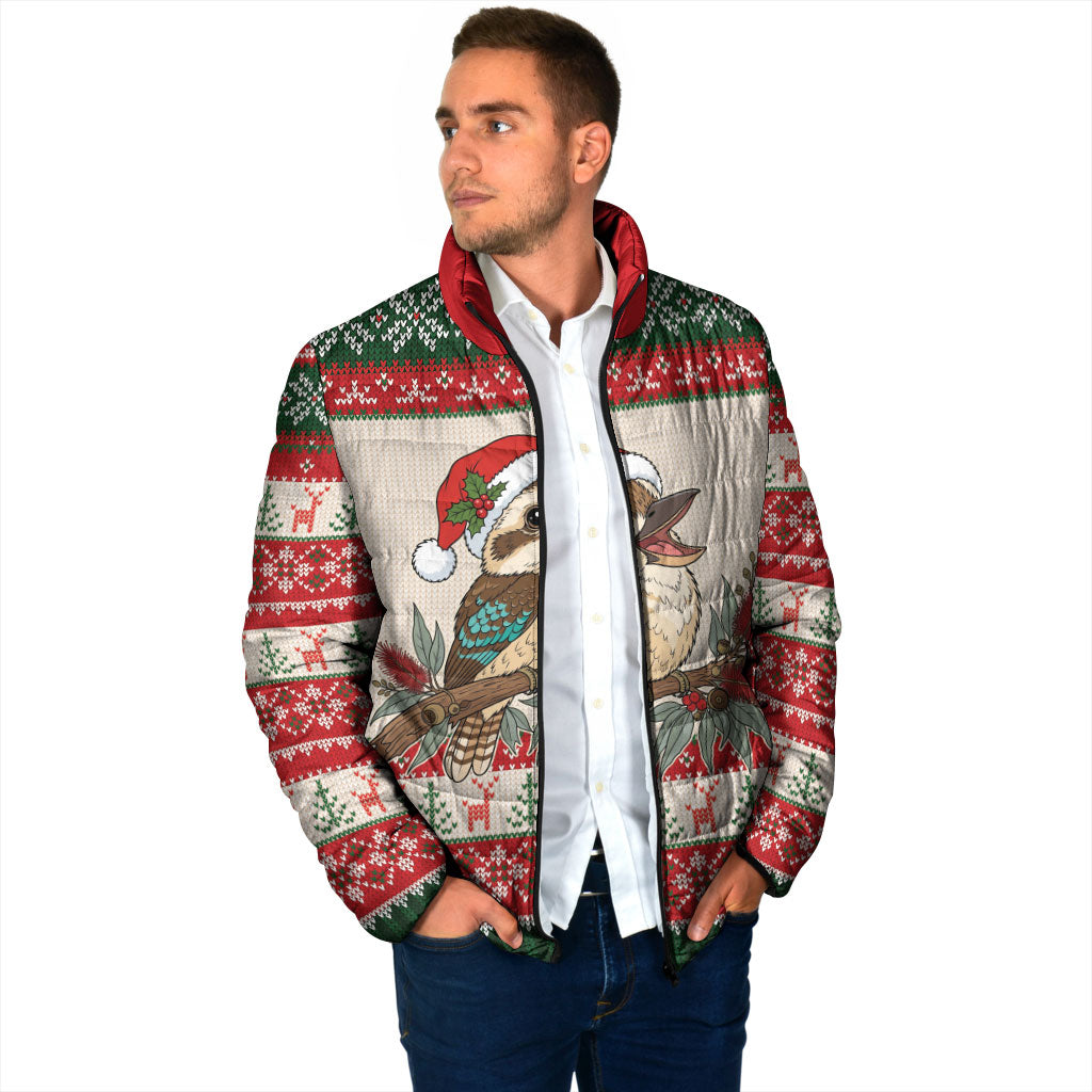 Aussie Kookaburra Christmas Padded Jacket Festive Knitted Pattern Inspired