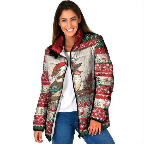 Aussie Kookaburra Christmas Padded Jacket Festive Knitted Pattern Inspired