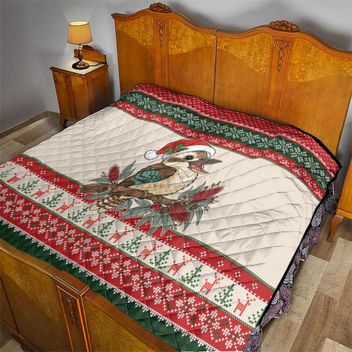 Aussie Kookaburra Christmas Quilt Festive Knitted Pattern Inspired
