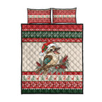 Aussie Kookaburra Christmas Quilt Bed Set Festive Knitted Pattern Inspired