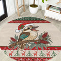 Aussie Kookaburra Christmas Round Carpet Festive Knitted Pattern Inspired