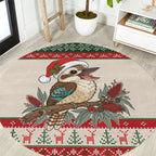Aussie Kookaburra Christmas Round Carpet Festive Knitted Pattern Inspired