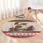 Aussie Kookaburra Christmas Round Carpet Festive Knitted Pattern Inspired