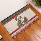 Aussie Kookaburra Christmas Rubber Doormat Festive Knitted Pattern Inspired