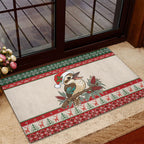 Aussie Kookaburra Christmas Rubber Doormat Festive Knitted Pattern Inspired