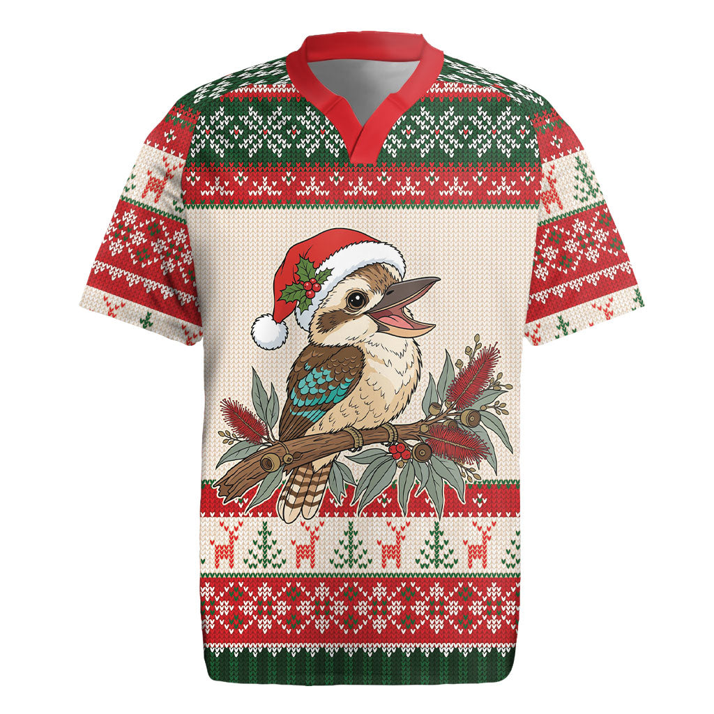 Aussie Kookaburra Christmas Rugby Jersey Festive Knitted Pattern Inspired