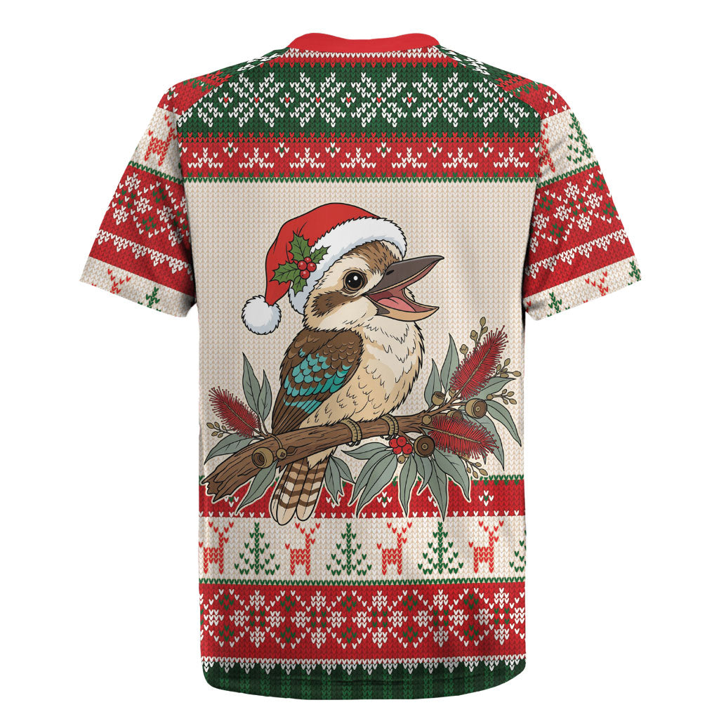 Aussie Kookaburra Christmas Rugby Jersey Festive Knitted Pattern Inspired