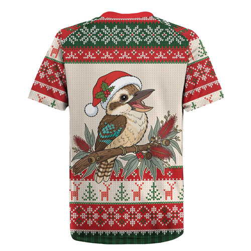 Aussie Kookaburra Christmas Rugby Jersey Festive Knitted Pattern Inspired