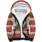 Aussie Kookaburra Christmas Sherpa Hoodie Festive Knitted Pattern Inspired