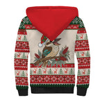 Aussie Kookaburra Christmas Sherpa Hoodie Festive Knitted Pattern Inspired