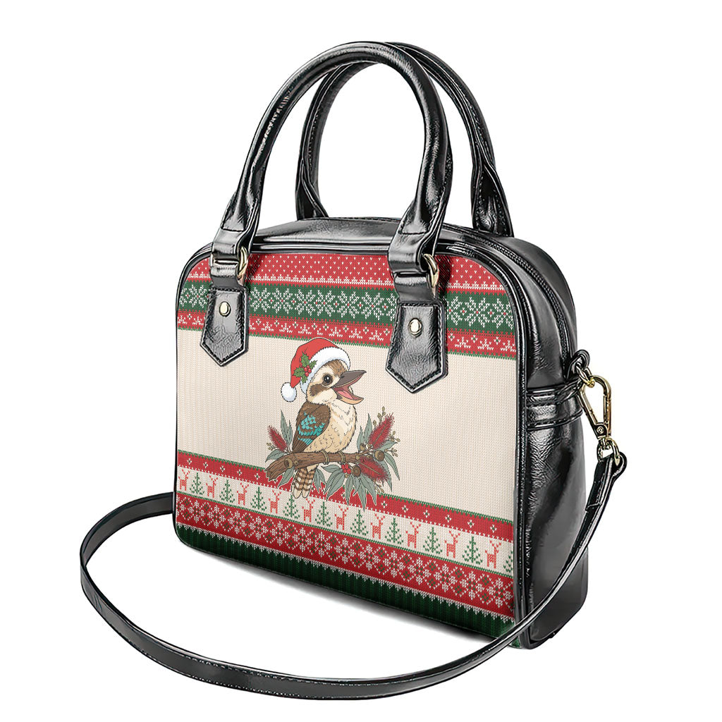Aussie Kookaburra Christmas Shoulder Handbag Festive Knitted Pattern Inspired