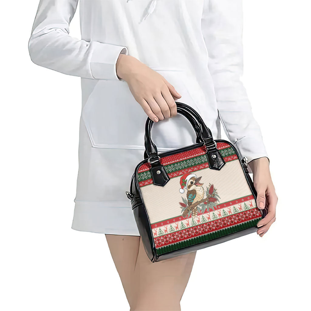 Aussie Kookaburra Christmas Shoulder Handbag Festive Knitted Pattern Inspired