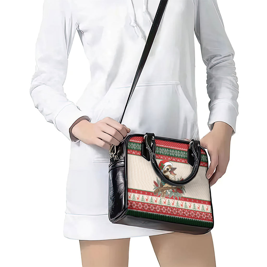Aussie Kookaburra Christmas Shoulder Handbag Festive Knitted Pattern Inspired