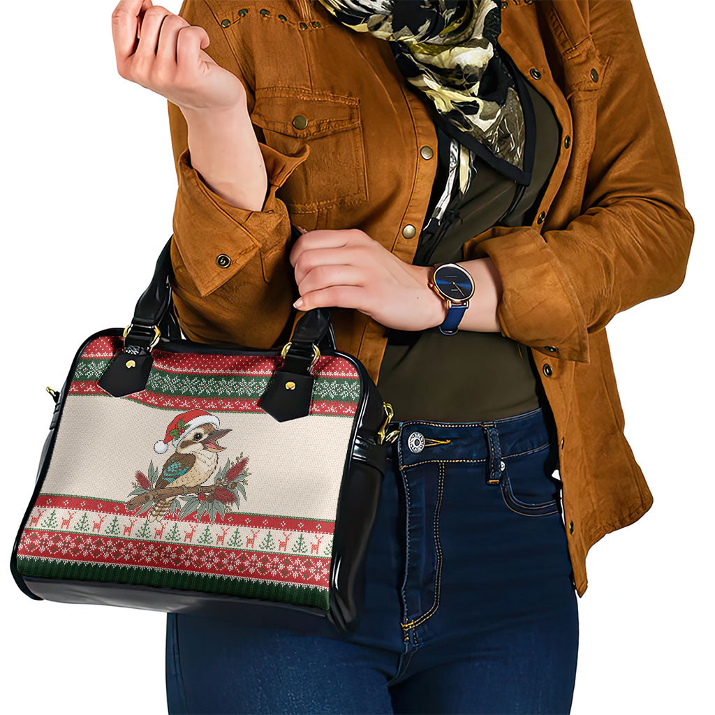 Aussie Kookaburra Christmas Shoulder Handbag Festive Knitted Pattern Inspired