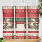 Aussie Kookaburra Christmas Skinny Tumbler Festive Knitted Pattern Inspired