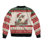 Aussie Kookaburra Christmas Sleeve Zip Bomber Jacket Festive Knitted Pattern Inspired