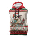 Aussie Kookaburra Christmas Sleeveless Hoodie Festive Knitted Pattern Inspired