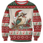 Aussie Kookaburra Christmas Sweatshirt Festive Knitted Pattern Inspired