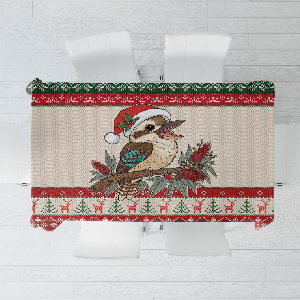 Aussie Kookaburra Christmas Tablecloth Festive Knitted Pattern Inspired