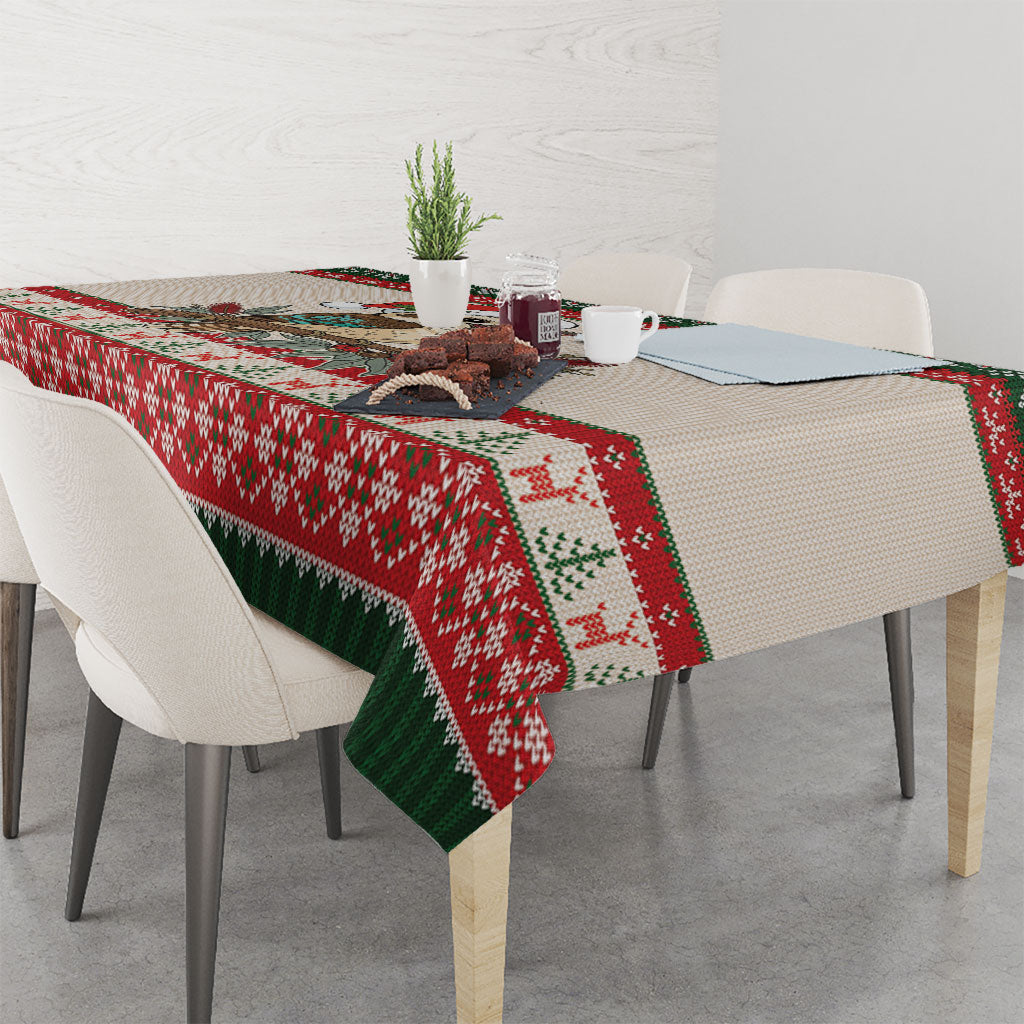 Aussie Kookaburra Christmas Tablecloth Festive Knitted Pattern Inspired