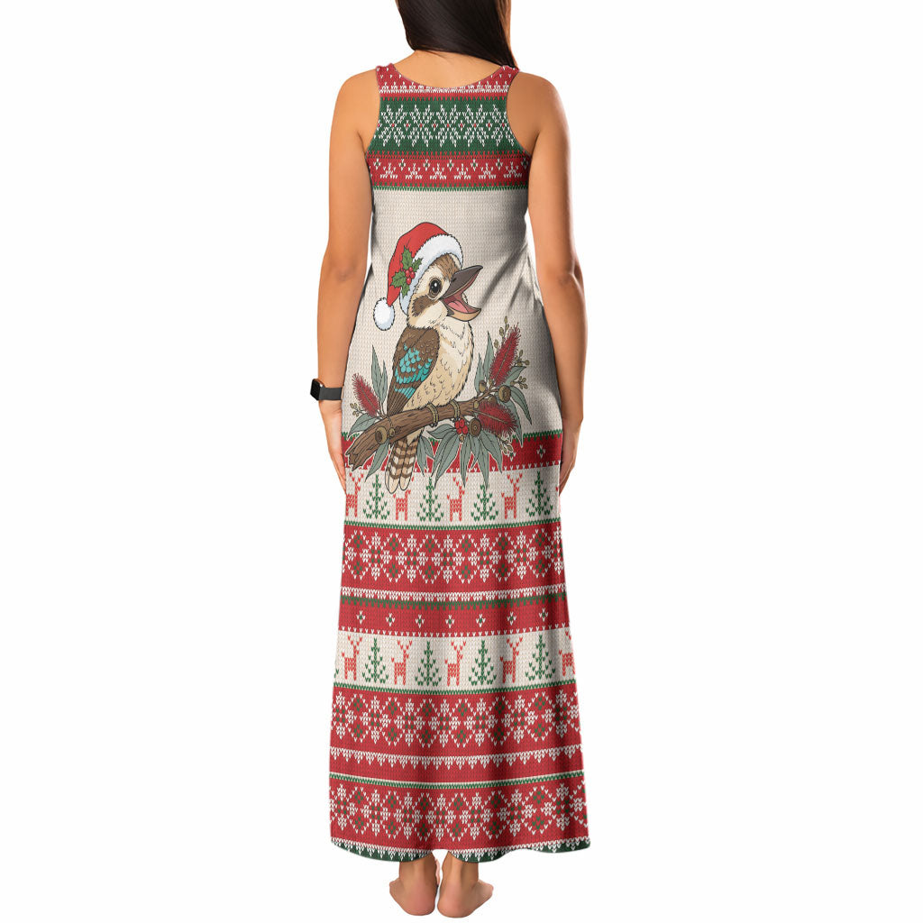 Aussie Kookaburra Christmas Tank Maxi Dress Festive Knitted Pattern Inspired