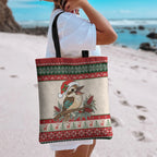 Aussie Kookaburra Christmas Tote Bag Festive Knitted Pattern Inspired
