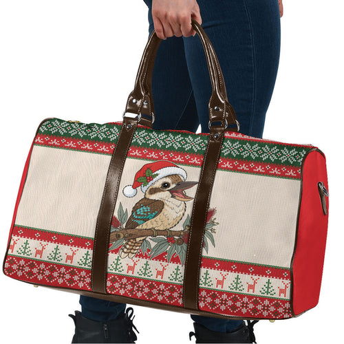 Aussie Kookaburra Christmas Travel Bag Festive Knitted Pattern Inspired