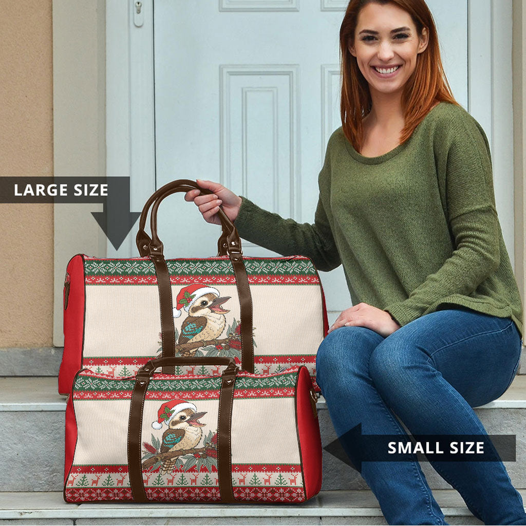 Aussie Kookaburra Christmas Travel Bag Festive Knitted Pattern Inspired