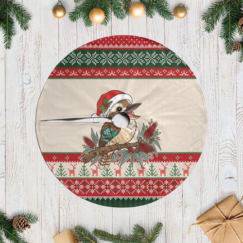 Aussie Kookaburra Christmas Tree Skirt Festive Knitted Pattern Inspired