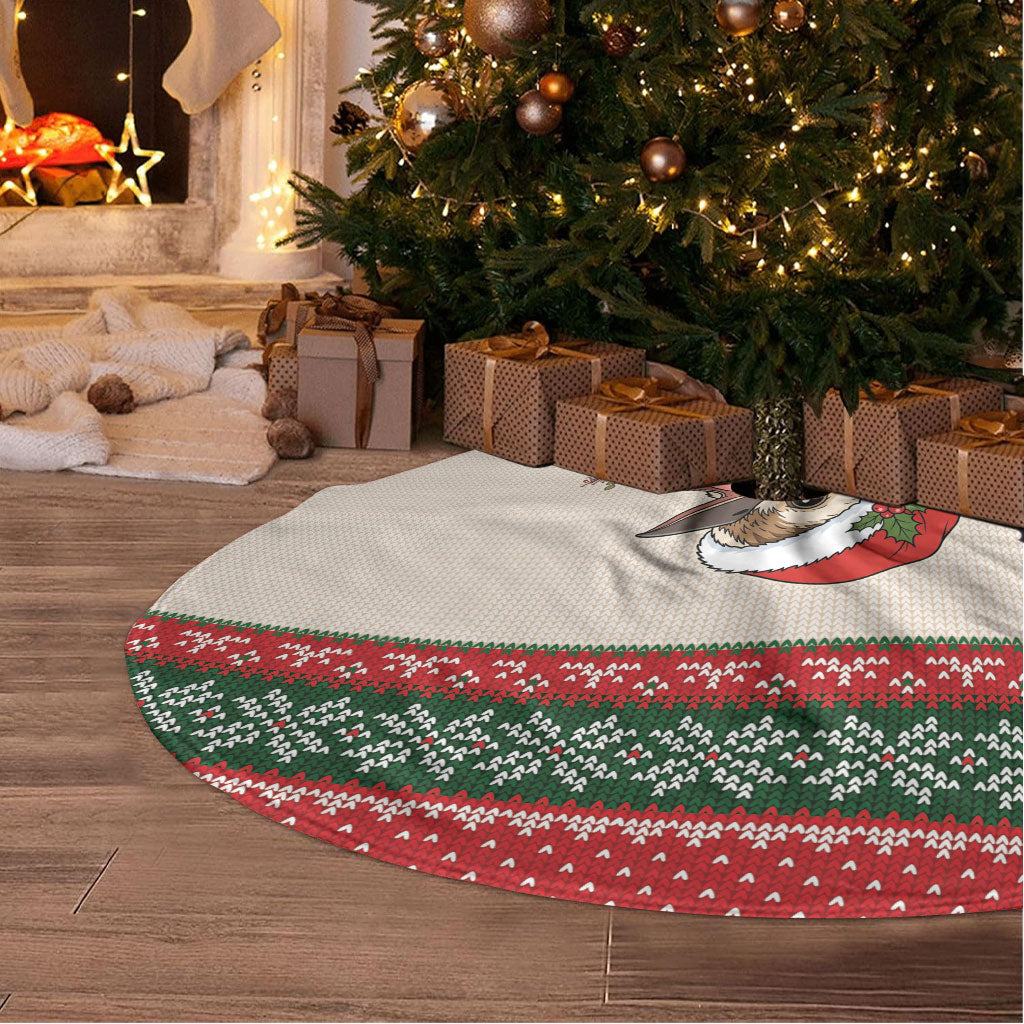 Aussie Kookaburra Christmas Tree Skirt Festive Knitted Pattern Inspired