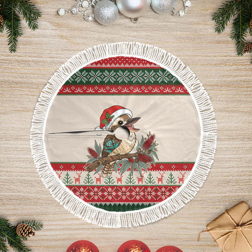 Aussie Kookaburra Christmas Tree Skirt Festive Knitted Pattern Inspired