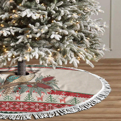 Aussie Kookaburra Christmas Tree Skirt Festive Knitted Pattern Inspired