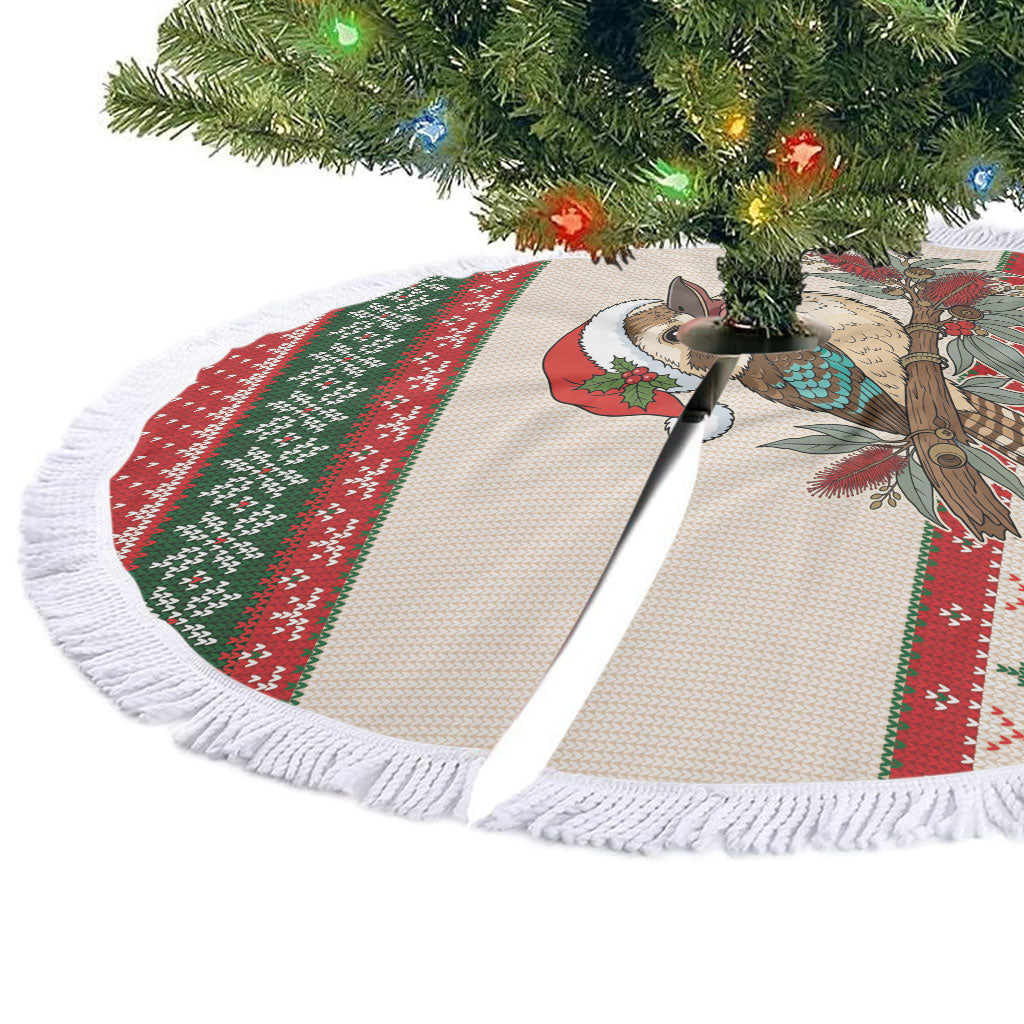 Aussie Kookaburra Christmas Tree Skirt Festive Knitted Pattern Inspired