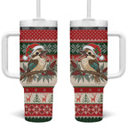 Aussie Kookaburra Christmas Tumbler With Handle Festive Knitted Pattern Inspired