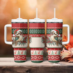 Aussie Kookaburra Christmas Tumbler With Handle Festive Knitted Pattern Inspired