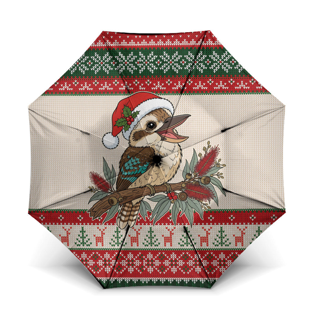 Aussie Kookaburra Christmas Umbrella Festive Knitted Pattern Inspired