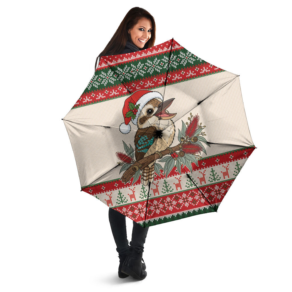 Aussie Kookaburra Christmas Umbrella Festive Knitted Pattern Inspired